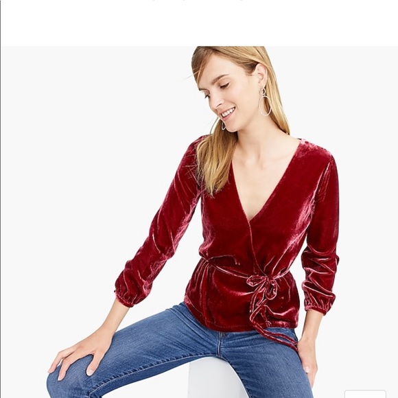 J. Crew Tops - JCrew faux wrap in drapey velvet